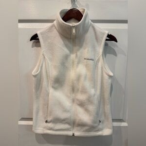 Columbia Sportswear Women's Sz XS White Fleece Full Zip Jacket Vest